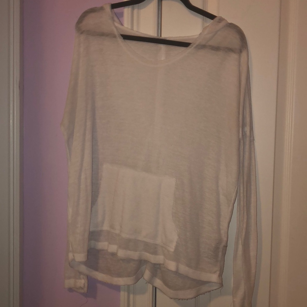 White Thin Sweatshirt w/ Hood
